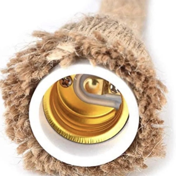 NEW in Bag 5 pcs Hemp Rope Pendant Lights, Ceiling Lamp Single Head, Hard Wire - Picture 6 of 6